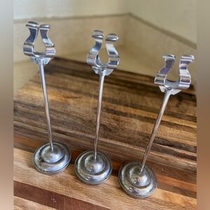 Set of 3 8” Stainless Steel U Shaped Card Table Number Holder Stand place card